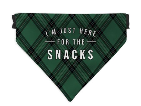 Just Here For The Snacks - Green Tartan - Dog Bandana - 4 Sizes on Sale