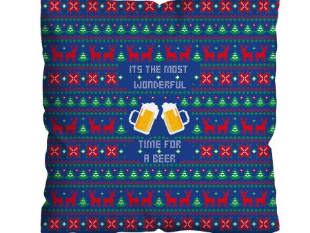 Most Wonderful Time for a Beer - Cushion - Two Sizes For Cheap