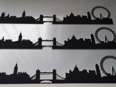 London Scene - Black Silhouette A4 Icing Sheets For Sale