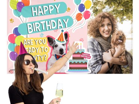 Dog Birthday Banner - Personalised 5ft x 3ft Fabric Banner Online