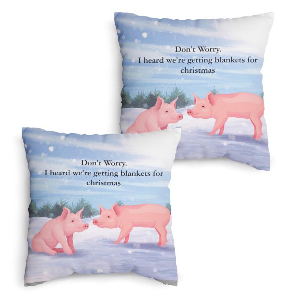 Xmas Pigs in Blankets - Cushion - Two Sizes on Sale