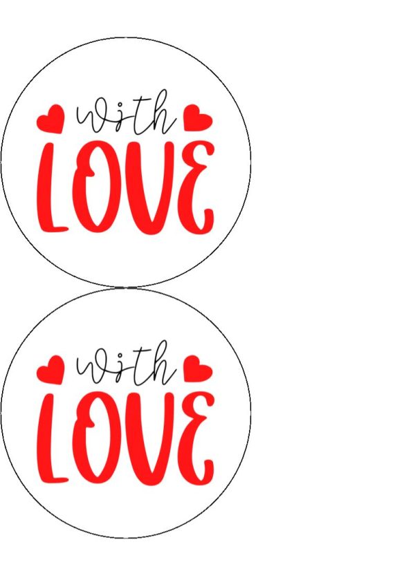 With love edible cake and cupcake toppers For Sale