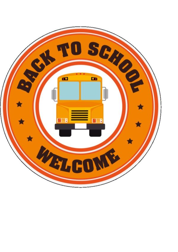 Back to school - design 9 - school bus - edible cake cupcake toppers on Sale