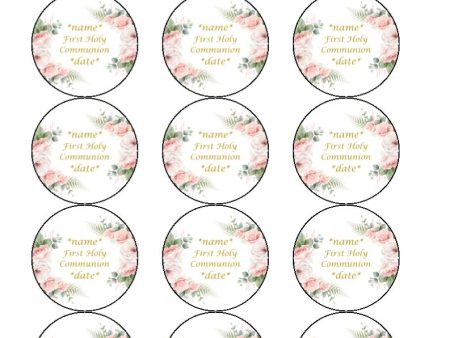 Holy Communion Floral 1 - Cake and Cupcake Toppers For Cheap