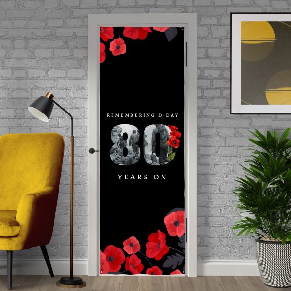 Remembering D-Day 80 Years Poppies - Door Banner Fashion