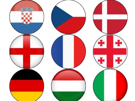 Football Euro 2024 Flag Edible Cake & Cupcake Toppers Fashion