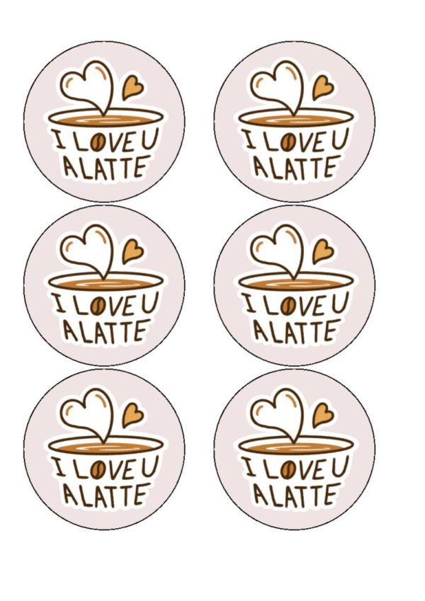 I love u a latte - Edible Drink Toppers Online