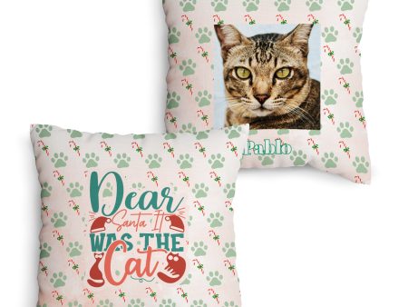 Dear Santa it was the Cat - Personalised Cushion - Two Sizes For Discount