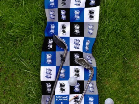 Birmingham City FC - Chequered - Name and Number Lightweight, Microfibre Golf Towel - Officially Licenced For Discount