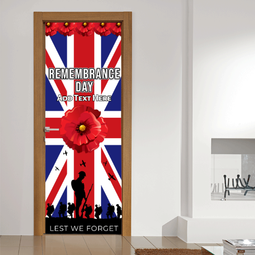 Personalised Text Remembrance Day - Poppy Flag - Door Banner For Discount