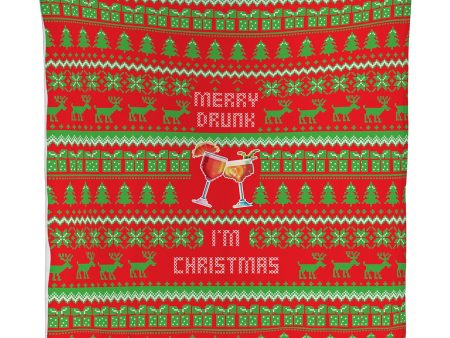 Merry Drunk, I m Christmas - Xmas Jumper - Fleece Blanket on Sale