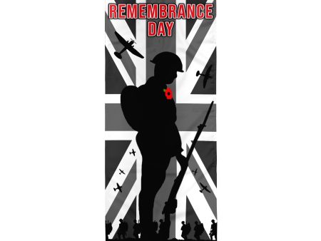 Personalised Text Remembrance Day - B&W Solider - Door Banner Hot on Sale