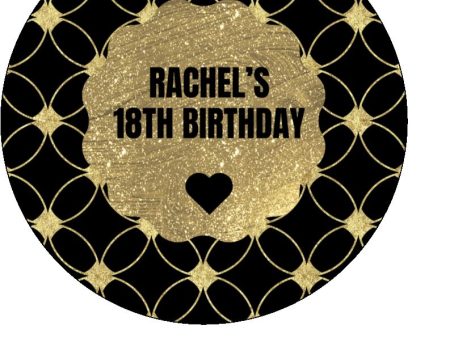 Black and Gold 18th Birthday - Cake and Cupcake Toppers For Cheap