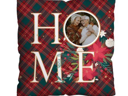 Christmas Home - 1 Photo - Personalised Cushion - Two Sizes Sale