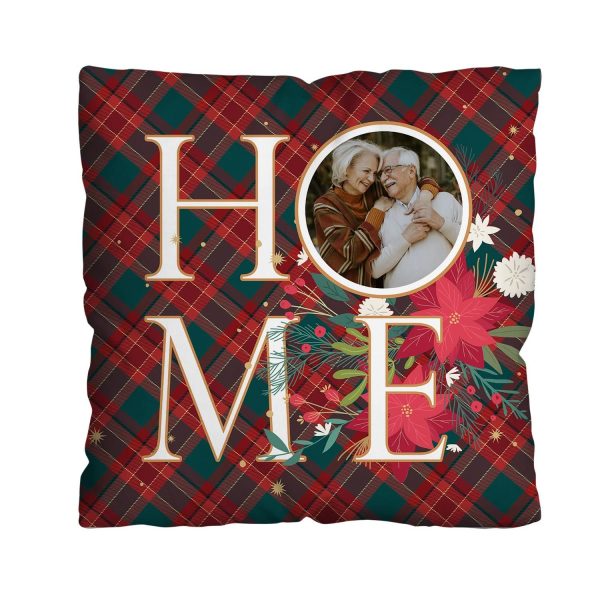 Christmas Home - 1 Photo - Personalised Cushion - Two Sizes Sale