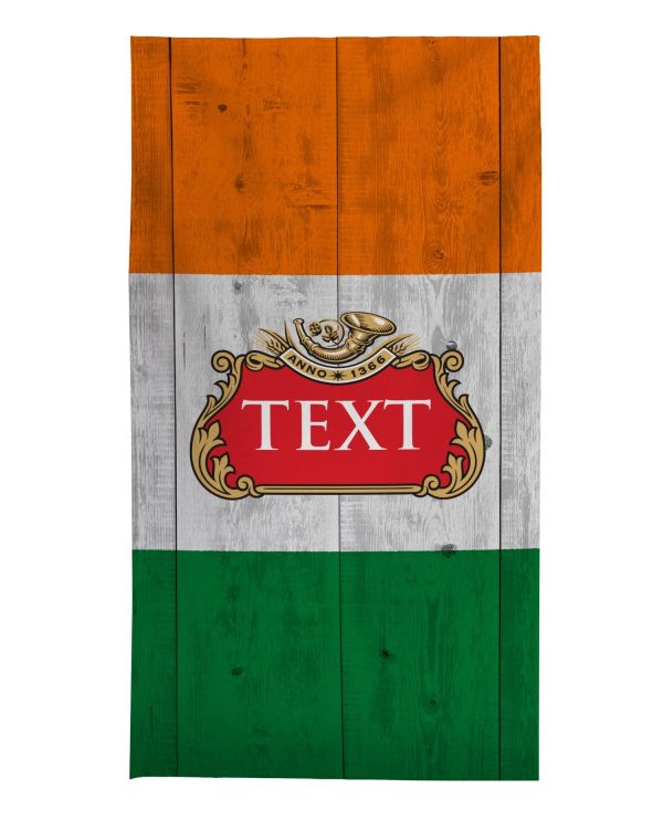 Personalised Lightweight, Microfibre Beach Towel - Wooden - Irish Flag Sale