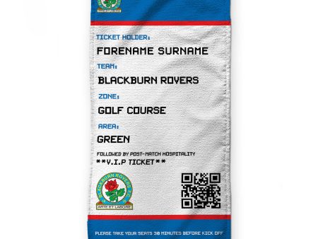 Blackburn Rovers FC - Ticket - Name and Number Lightweight, Microfibre Golf Towel - Officially Licenced Online now