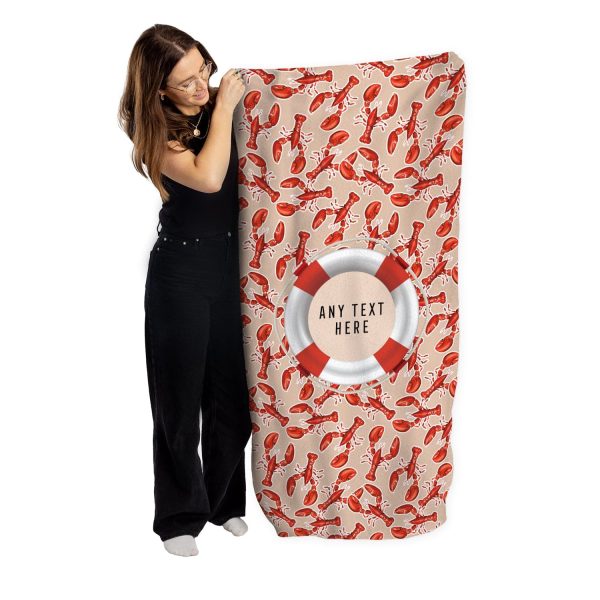 Personalised Lightweight, Microfibre Beach Towel - Lobster Design Online Hot Sale