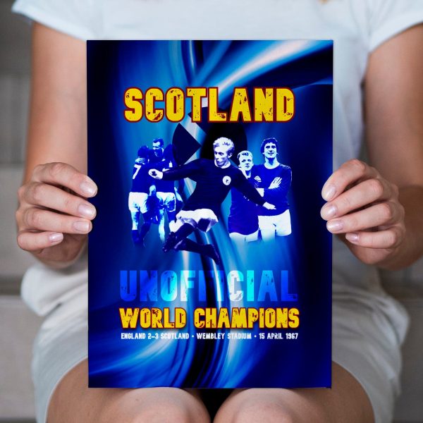 Football Art - Scotland 1967 World Champions - A4 Metal Sign Plaque - Frame Options Available Online Hot Sale