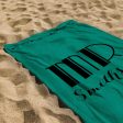 Personalised Lightweight, Microfibre Beach Towel - Customisable Colour and Text - Mr or Mrs For Sale