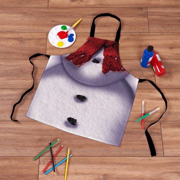 Personalised - Snow Man Costume - Kids Apron Cheap