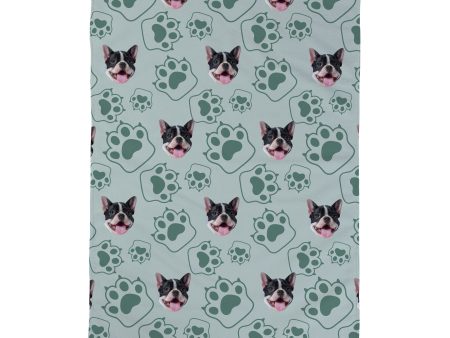 Pet Pattern - Minty Paws Print - Personalised Lightweight, Microfibre Tea Towel Online Sale