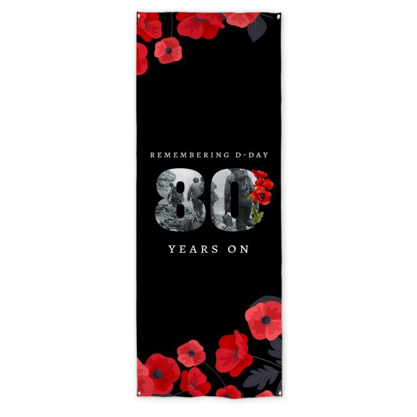 Remembering D-Day 80 Years Poppies - Door Banner Fashion