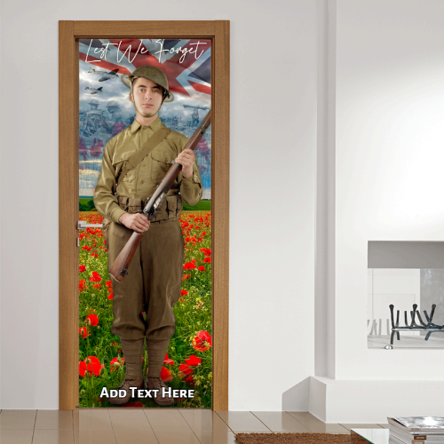 Personalised Text Remembrance Day Solider - Door Banner Sale