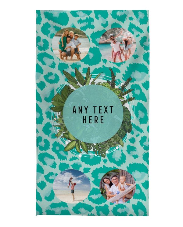 Personalised Lightweight, Microfibre Photo Beach Towel - Ocean Leopard Design Supply