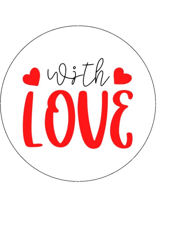 With love edible cake and cupcake toppers For Sale