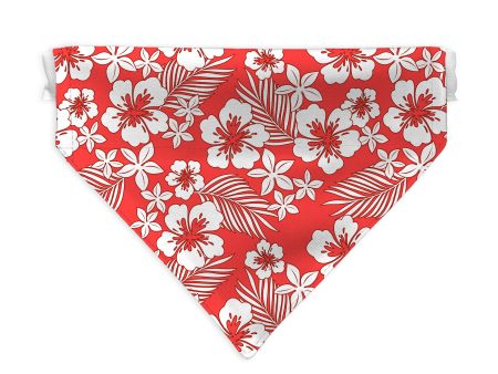 Red Hibiscus Hawaiian - Dog Bandana - 4 Sizes For Sale