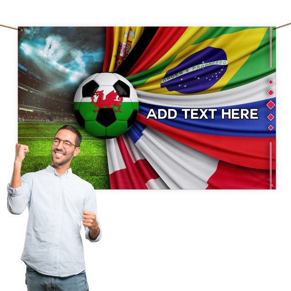 Flag Explosion - Wales - World Cup - Personalised 5ft x 3ft Fabric Banner Supply