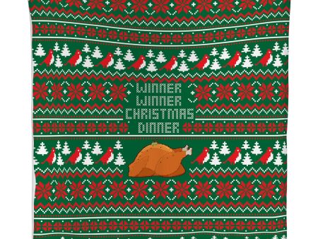 Winner Winner, Christmas Dinner - Xmas Jumper - Fleece Blanket Online