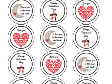 Love you to the moon and back edible cake and cupcake toppers For Sale