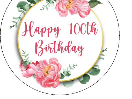 100th Birthday Cake Toppers - Floral Discount