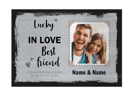 Personalised  Lucky to be  - Photo A4 Metal Sign Plaque - Frame Options Available on Sale