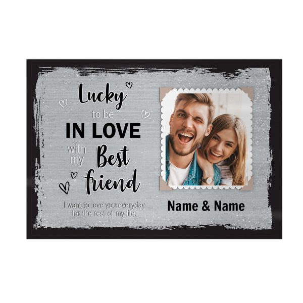 Personalised  Lucky to be  - Photo A4 Metal Sign Plaque - Frame Options Available on Sale