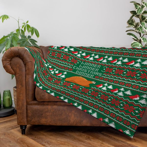 Winner Winner, Christmas Dinner - Xmas Jumper - Fleece Blanket Online