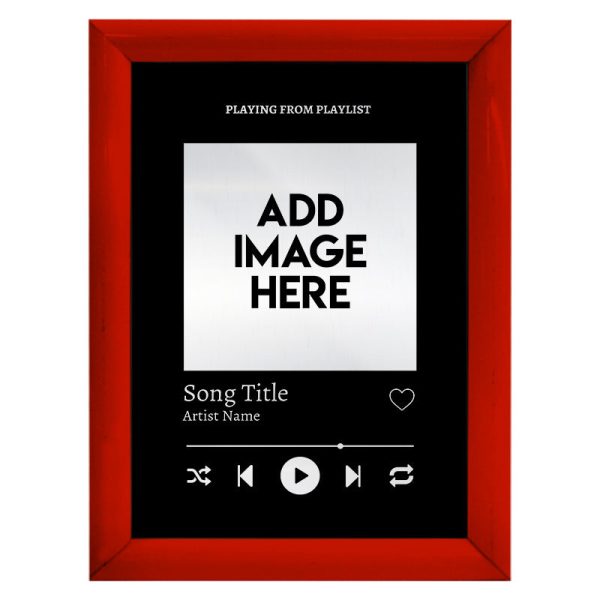 Personalised Song Card - Black - A4 Metal Sign Plaque - Frame Options Available Sale