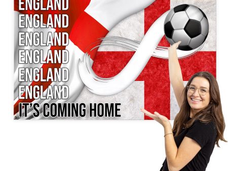 England Flag - Euro s - Personalised 5ft x 3ft Fabric Banner on Sale