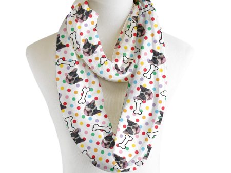 Pet Pattern - Multicoloured Polka Dots & Bones Print - Scarf - Infinity  - Chiffon on Sale