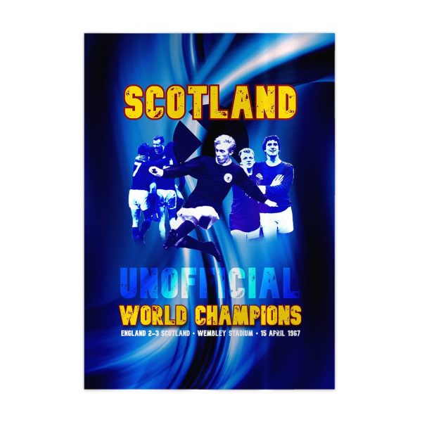 Football Art - Scotland 1967 World Champions - A4 Metal Sign Plaque - Frame Options Available Online Hot Sale