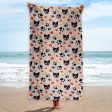 Pet Pattern - Neutral Paws & Bones - Personalised Lightweight, Microfibre Beach Towel - 150CM X 75CM Hot on Sale