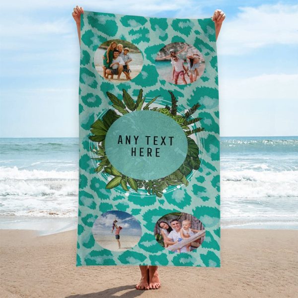 Personalised Lightweight, Microfibre Photo Beach Towel - Ocean Leopard Design Supply