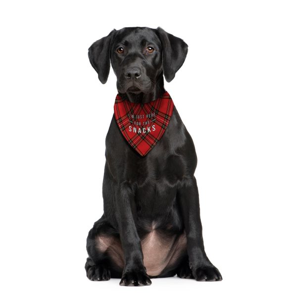 Just Here For The Snacks - Red Tartan - Dog Bandana - 4 Sizes on Sale