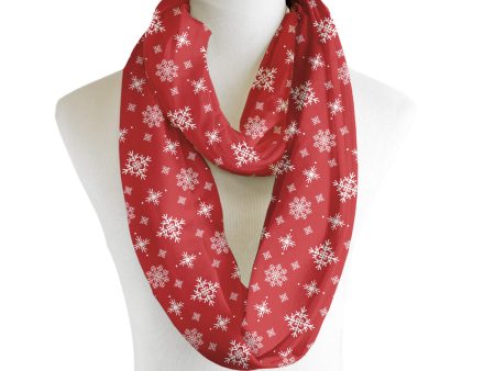 Christmas Snowflakes - Scarf - Infinity  - Chiffon For Cheap