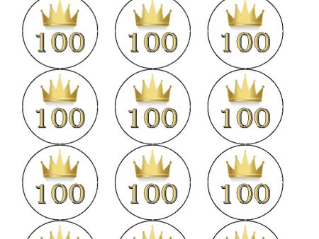 100th Birthday Cake Toppers - Gold Crown on Sale