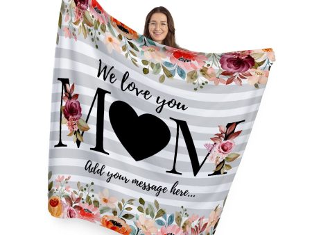 Personalised Text - Mum - Gran - Aunty-  Sentiment Fleece Blanket Discount