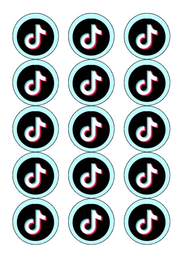 TikTok - Blue - edible cake cupcake toppers Online Hot Sale