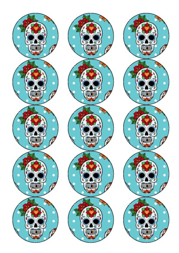 HALLOWEEN - DAY OF THE DEAD - Edible cake and cupcake toppers Online Sale